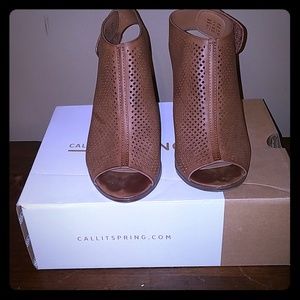 Brown laser cut sandals